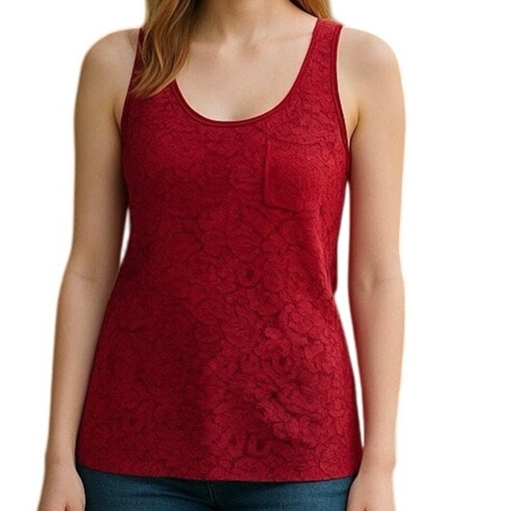 Pins and Needles Sz M Burgundy Stretchy Lace Sleeveless Women's Tank | EUC